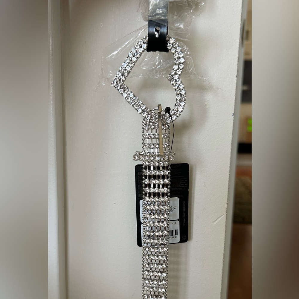 Rhinestone heart belt One Size